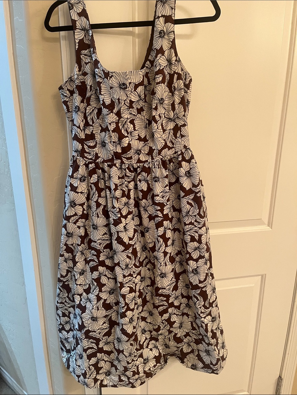 Joie Brown and White Floral Sleeveless Casual Dress